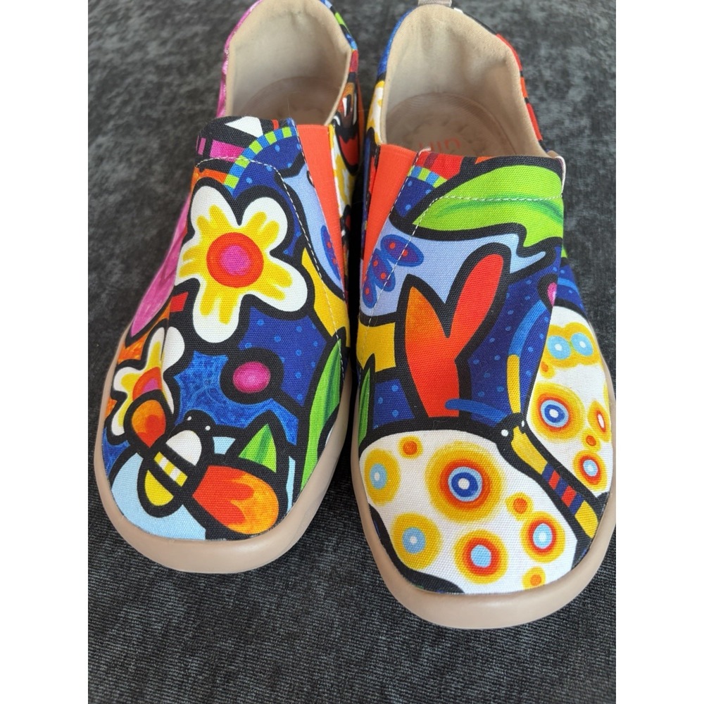 UIN Women Secret Garden Slip On Shoes Canvas Size 8.5 Artsy Boho Wearable Art - Picture 5 of 8